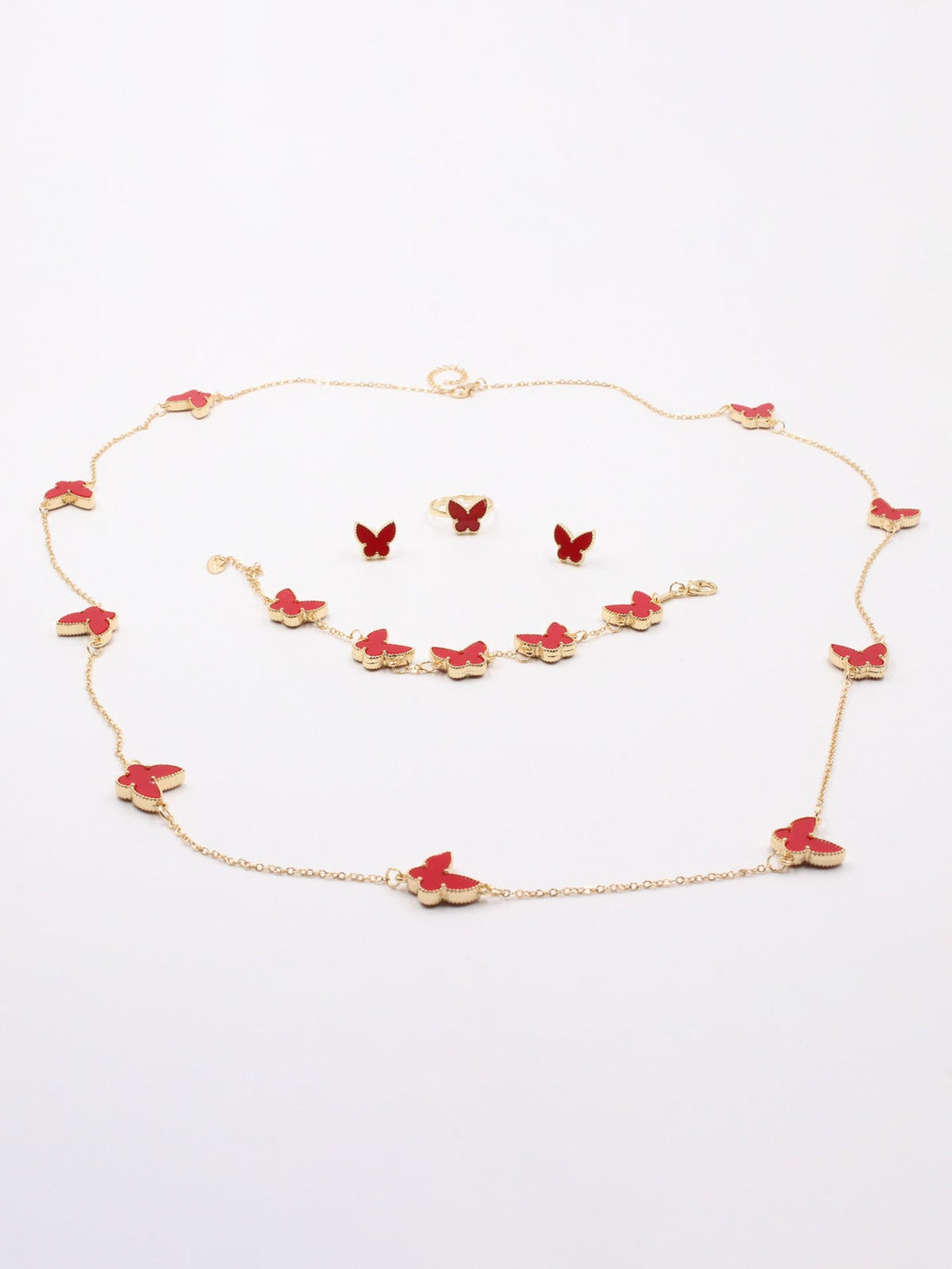 طقم فان كليف طويل 4 فراشة قطع اطقم van cleef احمر