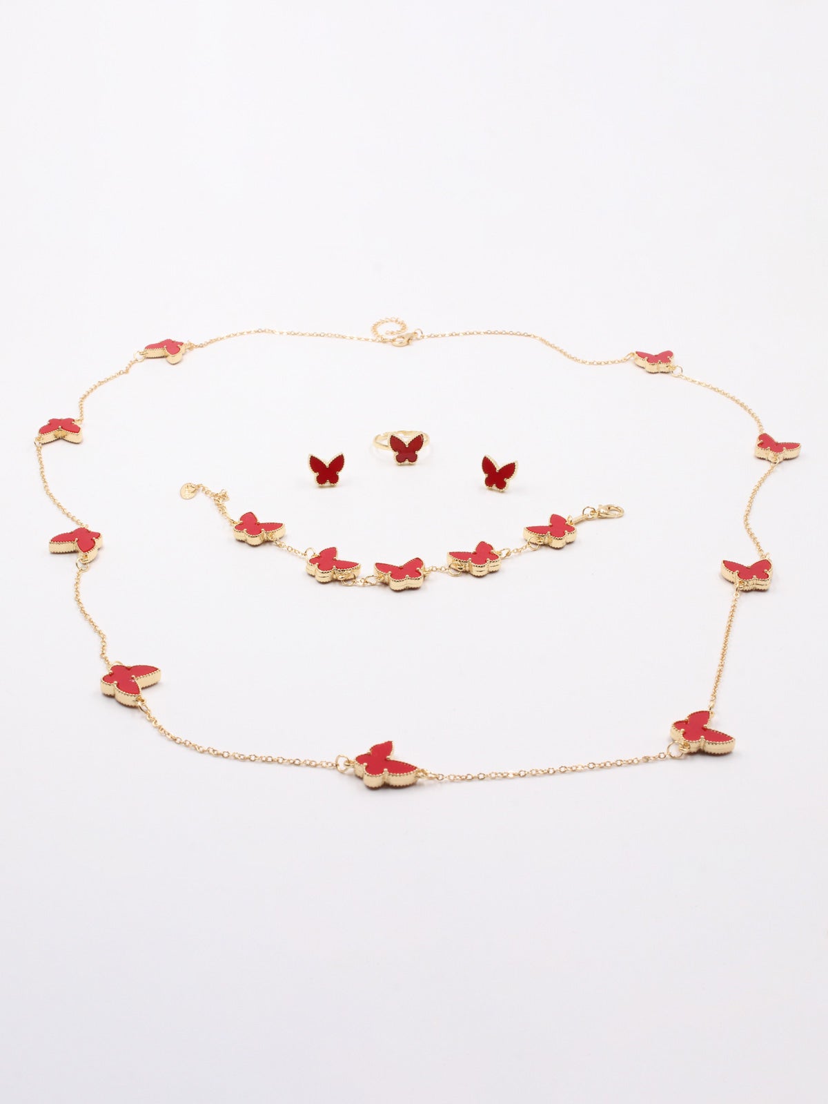 طقم فان كليف طويل 4 فراشة قطع اطقم van cleef احمر