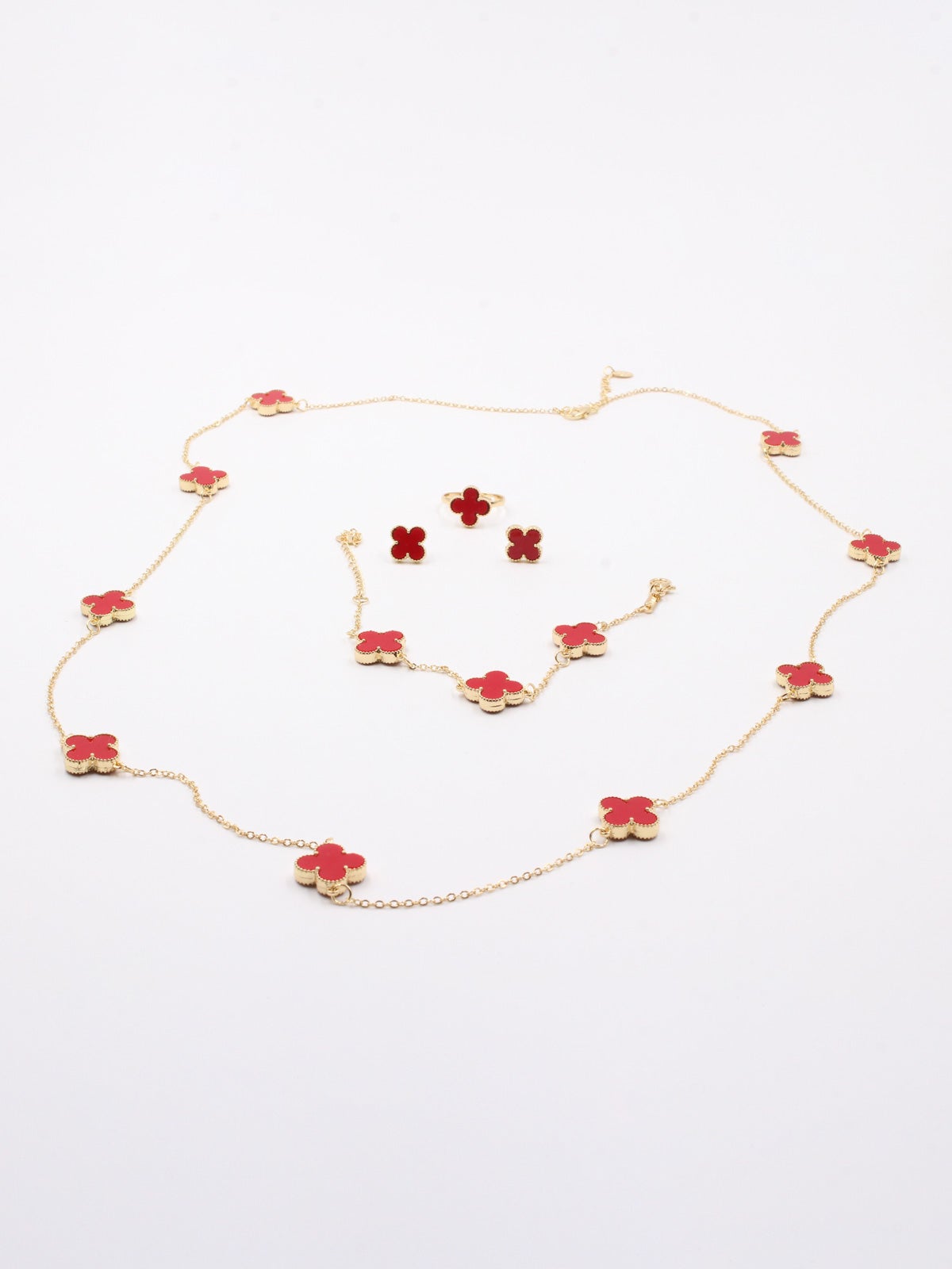طقم فان كليف طويل 4 قطع اطقم van cleef احمر