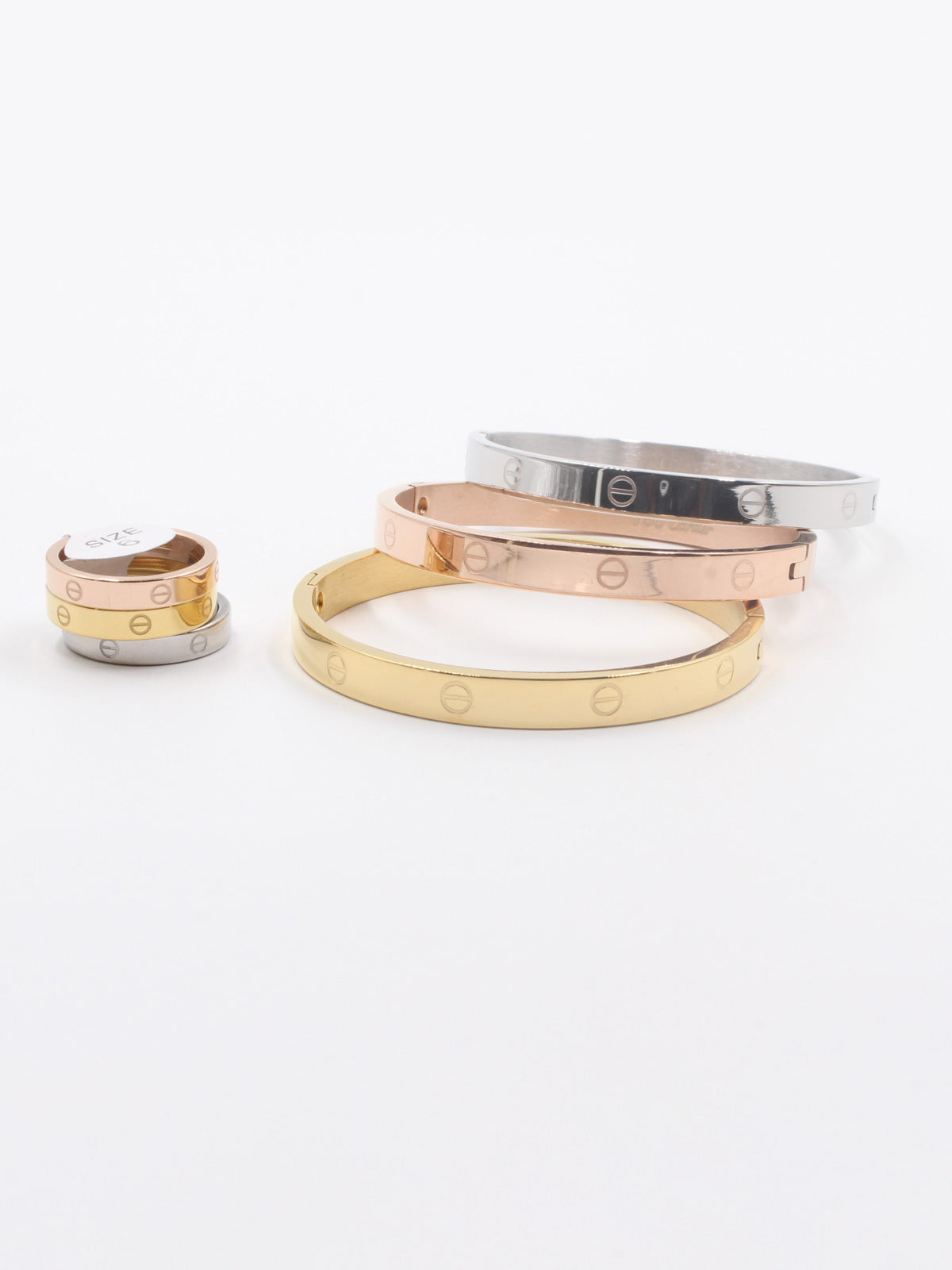 اساور كارتير نسائية مع خواتم 4 اسواره CARTIER