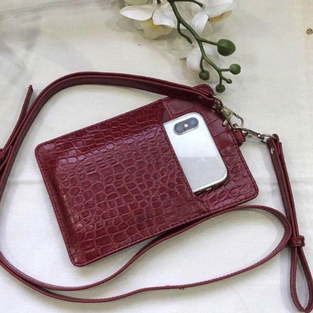 محفظة جوال وكروت جلد التمساح محافظ بوك