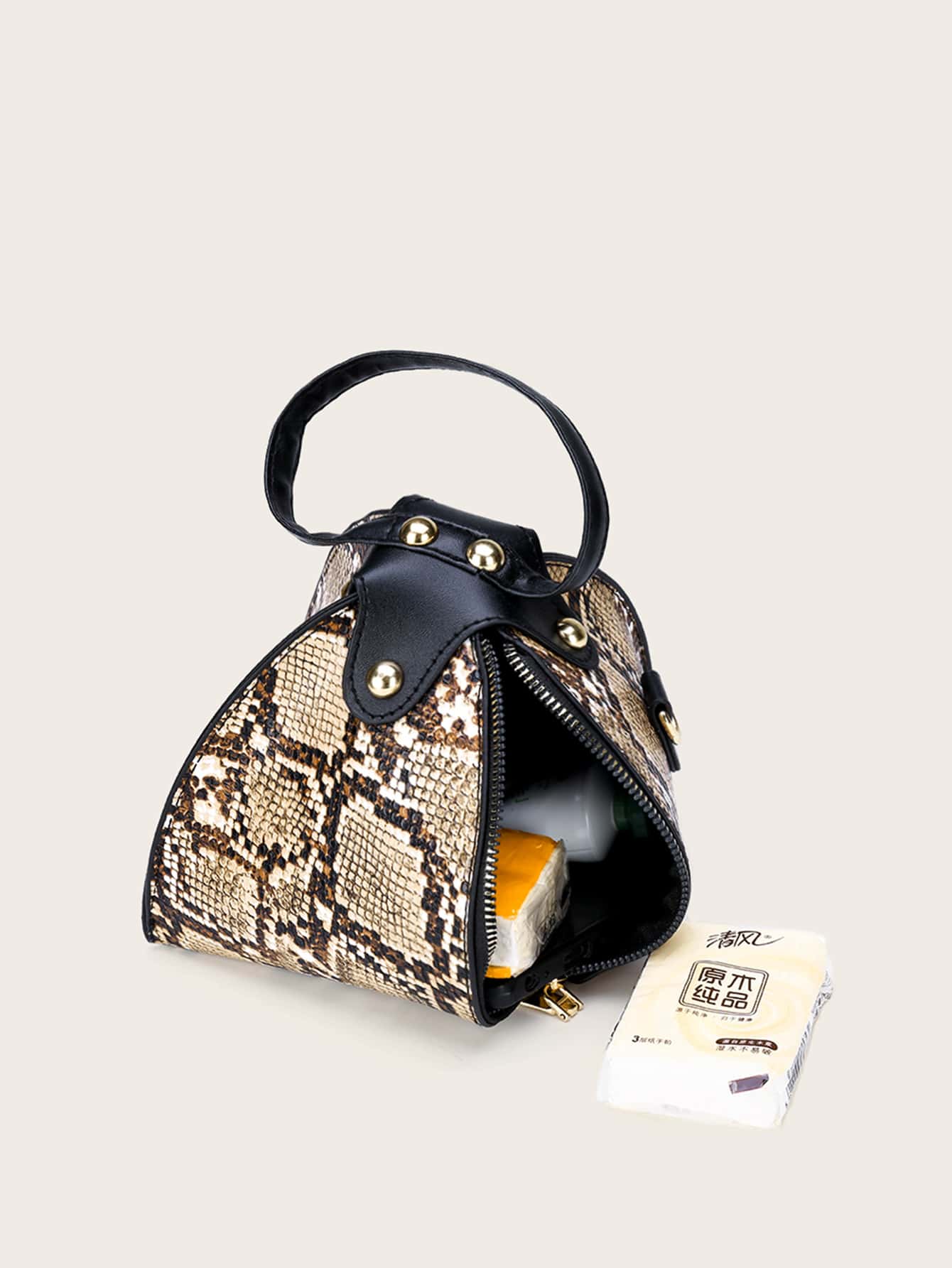 حقيبة بيرميد بجلد ثعبان شنط وحقائب شنط