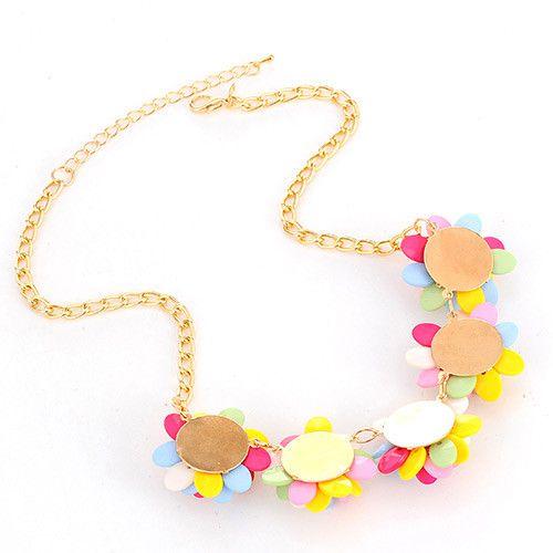 عقد ملون ذهبي سلسال متوفر 1 لون