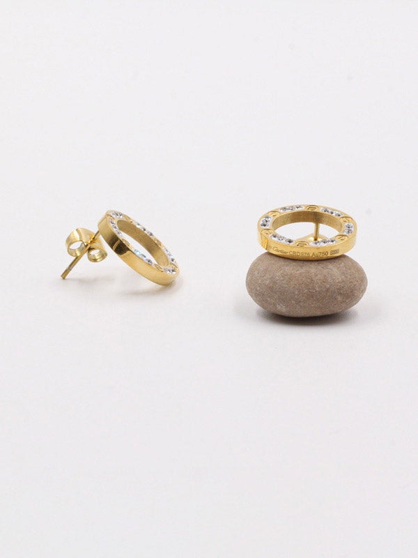 حلق كارتير كريستال مدور حلق CARTIER