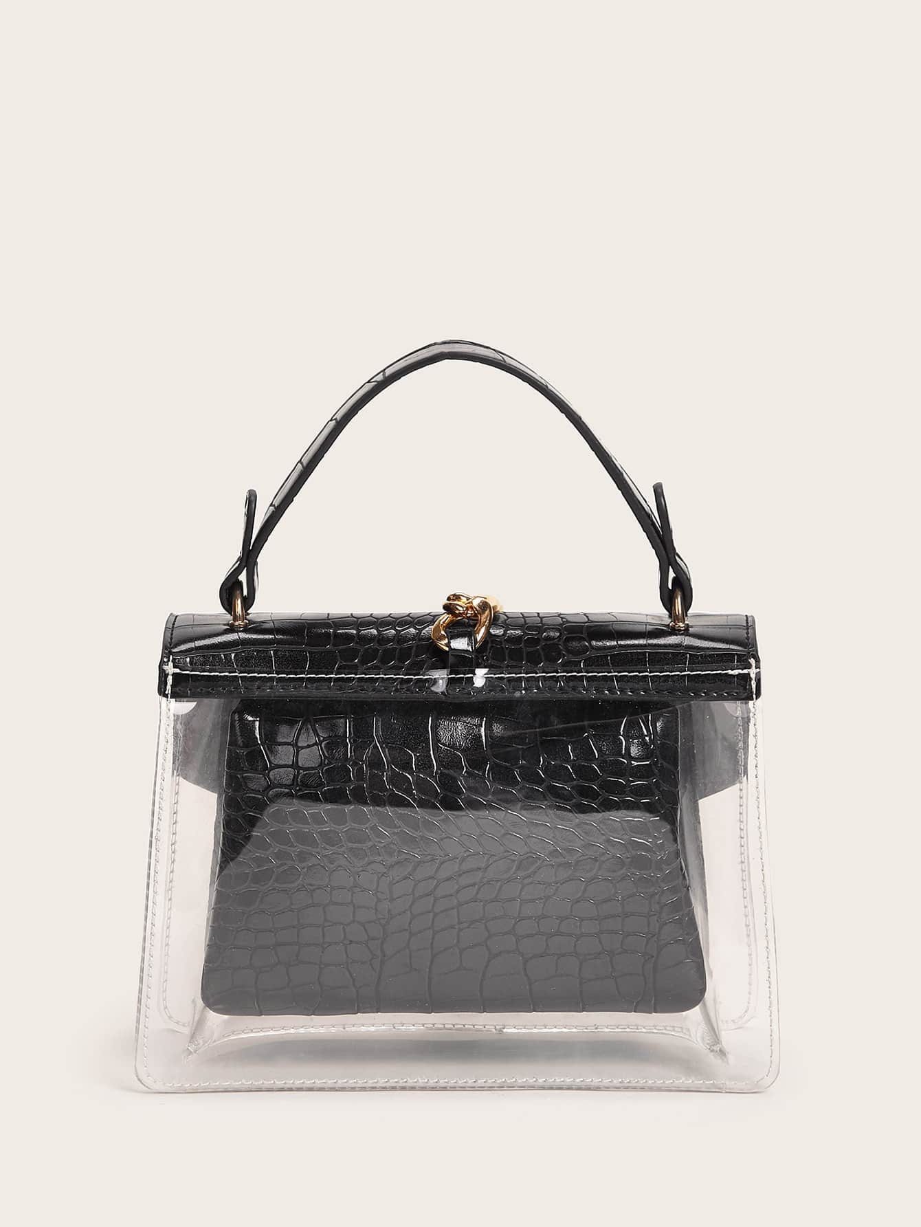 حقيبة شفافة باللون الاسود شنط وحقائب شنط