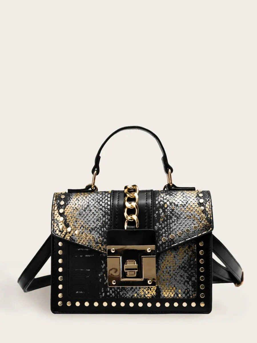 شنطة قولدن جلد ثعبان شنط وحقائب شنط اسود