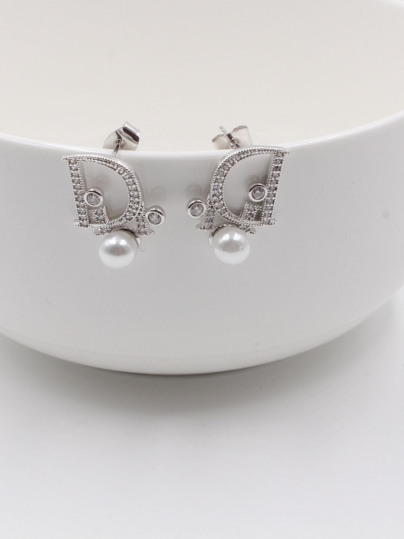 حلق ديور زركون ولولو حلق dior فضي