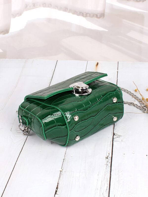 حقيبة كتف خضراء جلد السلحفاة شنط وحقائب شنط