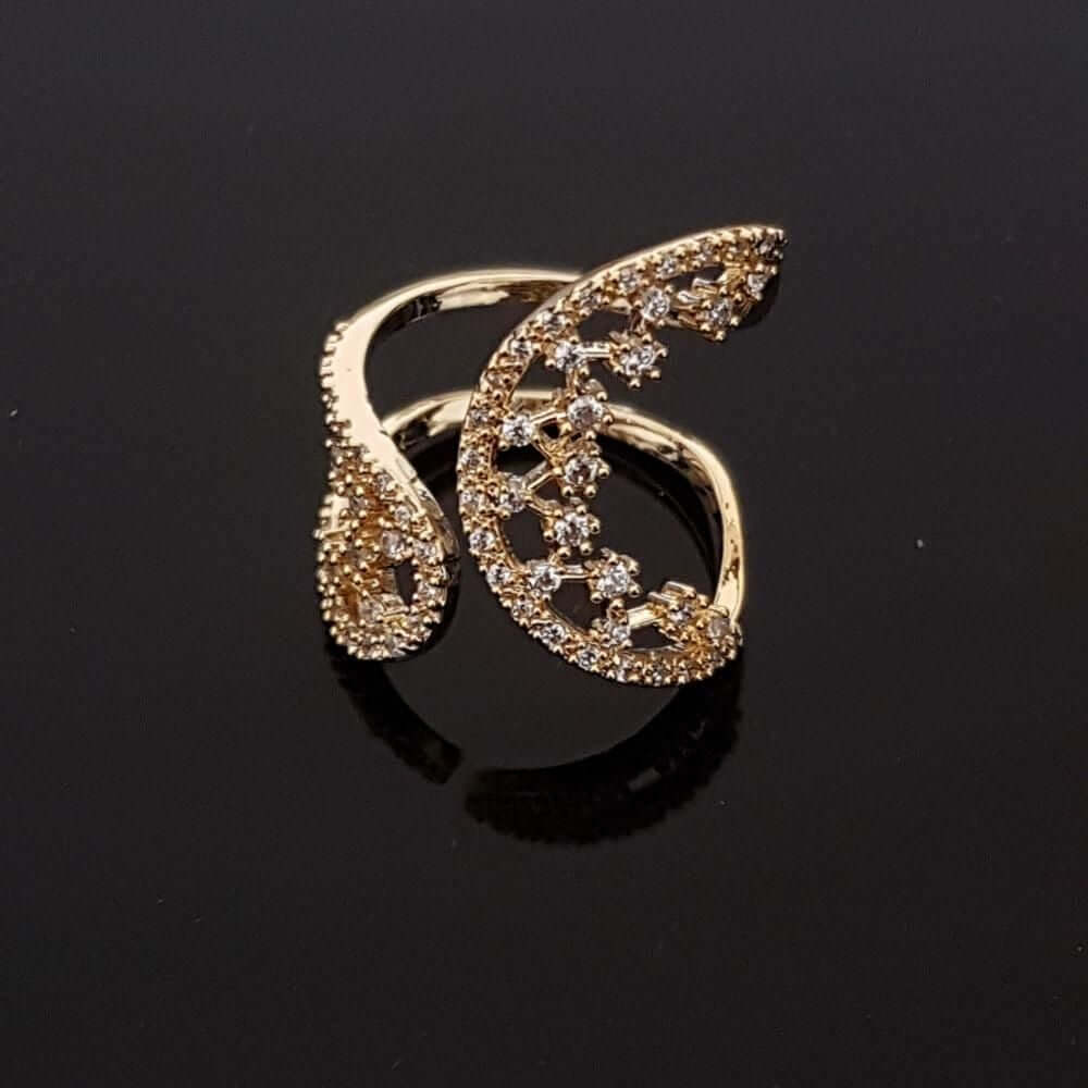 خاتم كيرف زركون تقليد الماس خواتم متوفر 2 لون ذهبي