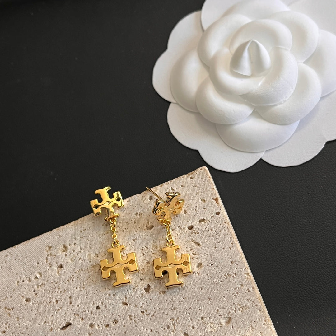 حلق توري بورش دبل لوقو حلق tory burch
