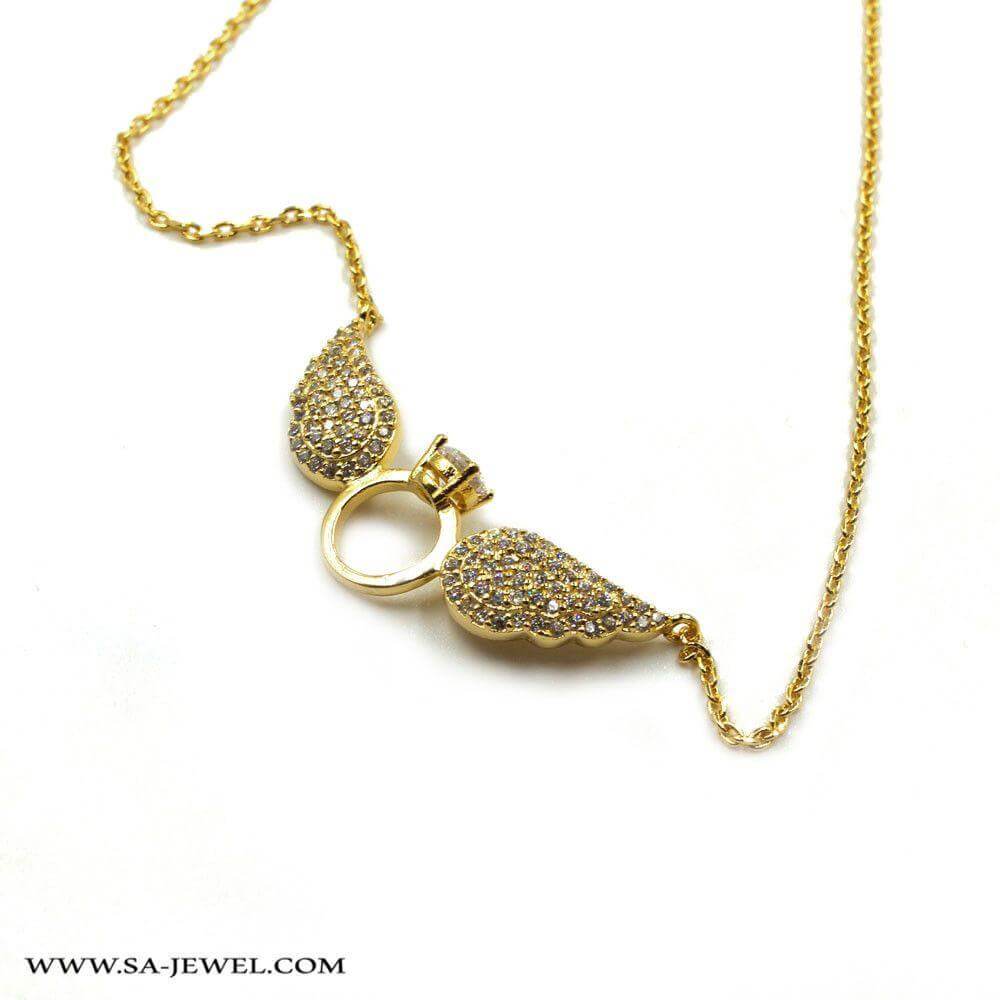 سلسال تيفاني جناح زركون كبير سلسال tiffany