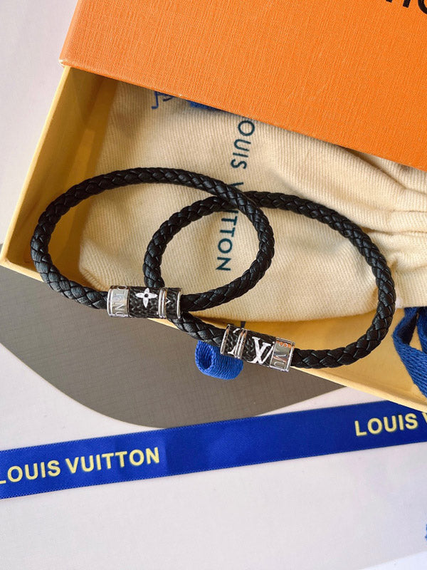 اسواره لويس فيتون كبلز جلد اسود اسواره louis vuitton