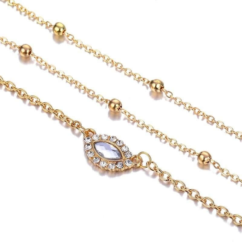 سلسال طبقات شكل عين ذهبي سلسال متوفر 1 لون