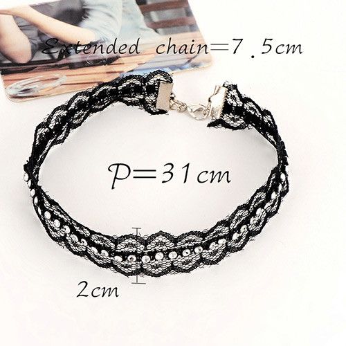 عقد شيفون اسود سلسال متوفر 1 لون