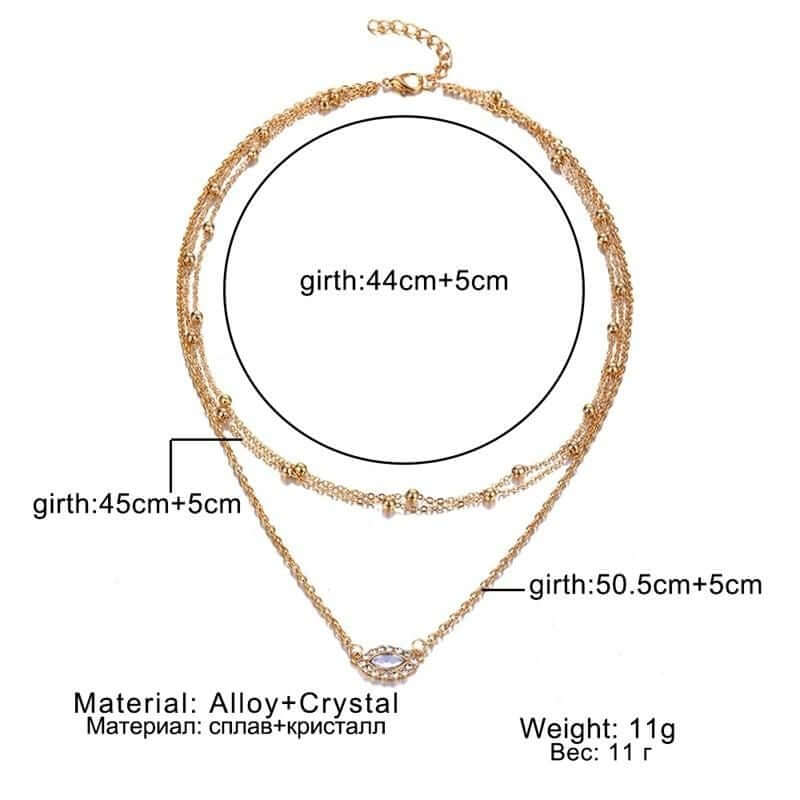 سلسال طبقات شكل عين ذهبي سلسال متوفر 1 لون