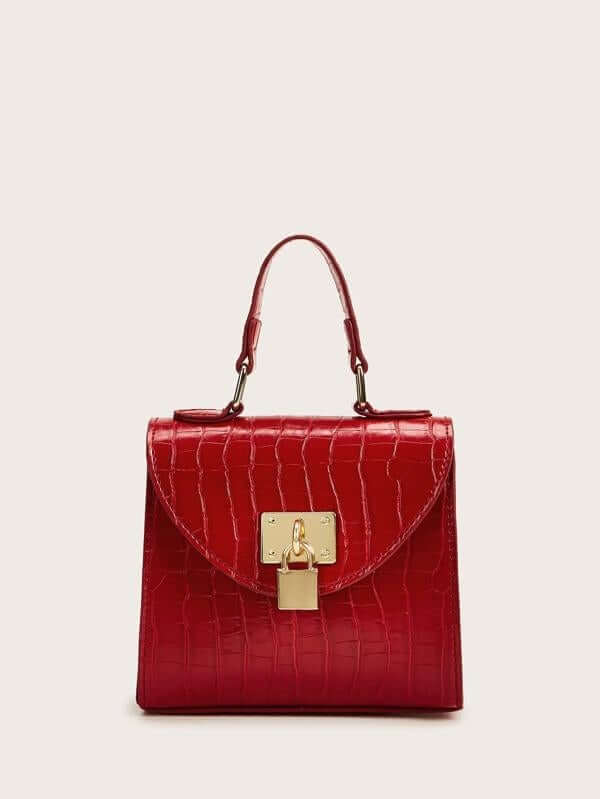 حقيبة كتف بنقشة جلد تمساح شنط وحقائب شنط احمر