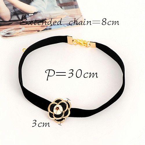 عقد اسود ورده سلسال متوفر 1 لون