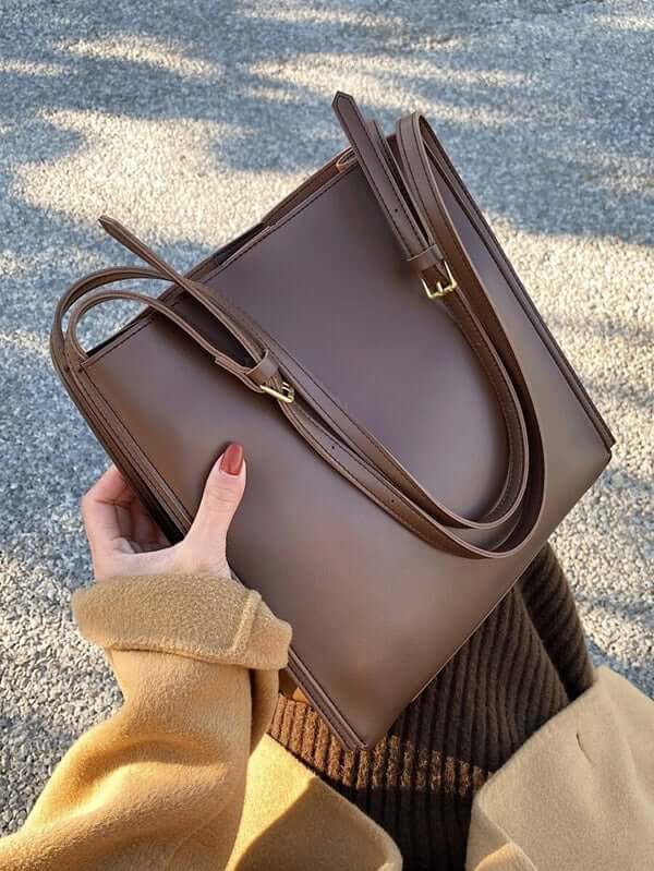 حقيبة يد بنية كبير شنط وحقائب شنط