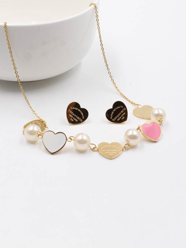 طقم تيفاني ملون لولو اطقم tiffany وردي ذهبي