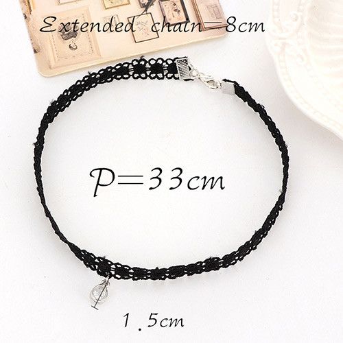 عقد مخرم اسود فص دمعه سلسال متوفر 1 لون