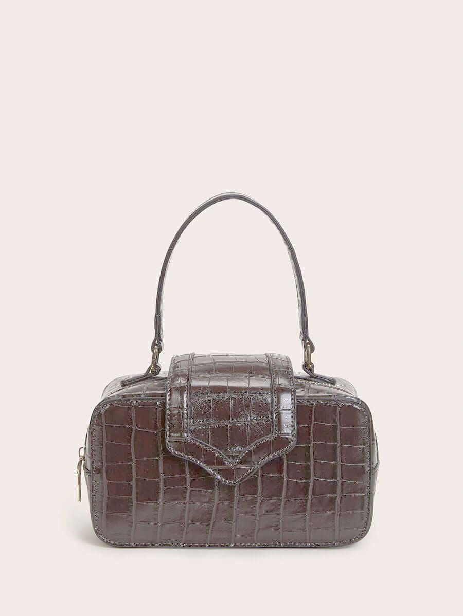 حقيبة كتف بجلد تمساح بنية شنط وحقائب شنط