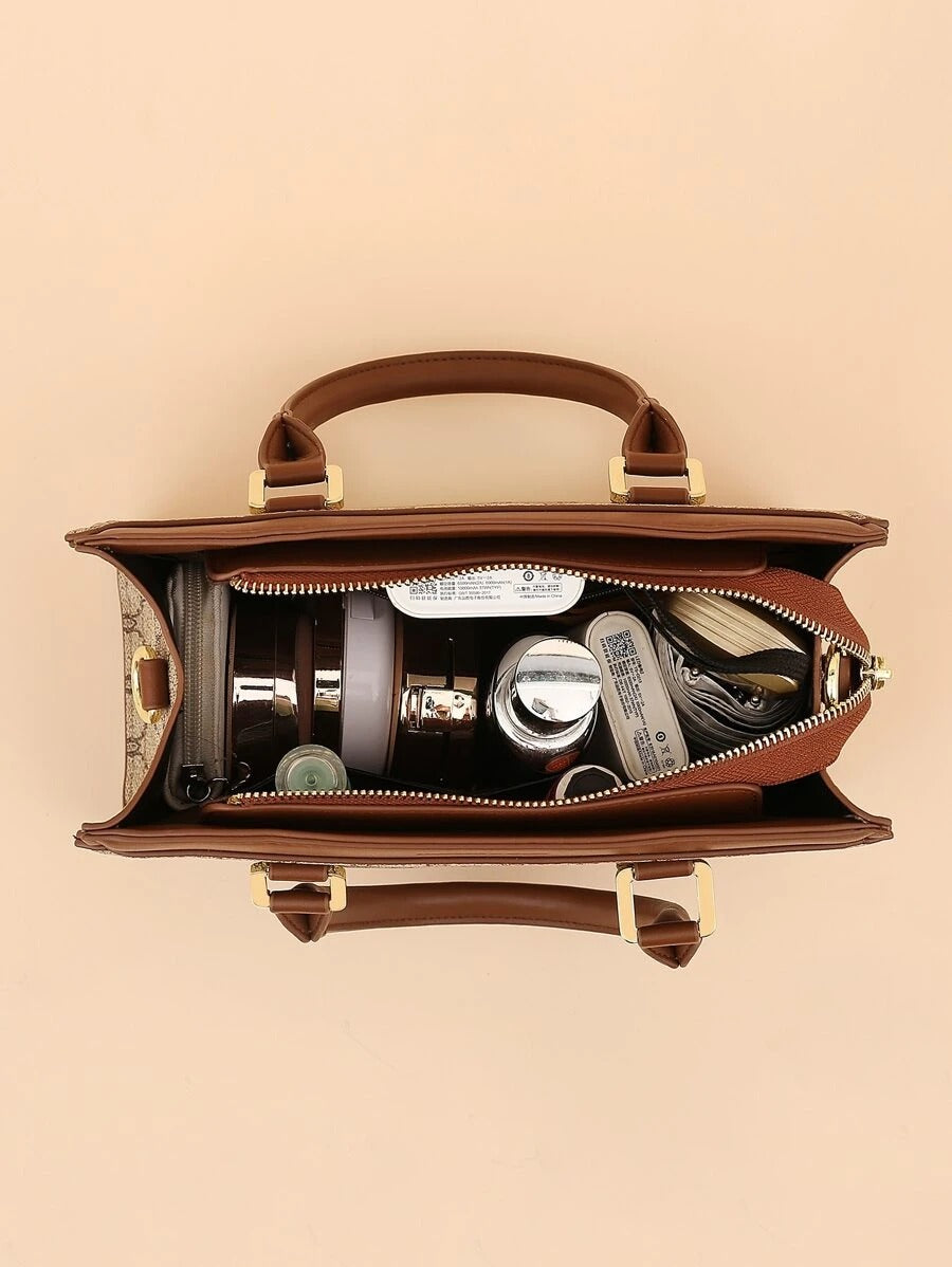 شنطة بمقبض علوي بني كبيرة شنط وحقائب شنط