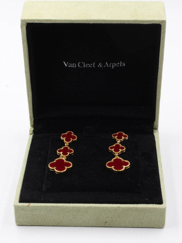 فان كليف حلق وردات طويل صدف طبيعي حلق van cleef