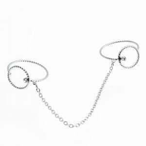 خاتمين سيركل شينز خواتم متوفر 3 لون فضي فري سايز - قابل التحكم بالقياس