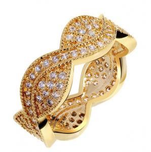 دبله زركون شكل متعرج خواتم متوفر 2 لون ذهبي 7