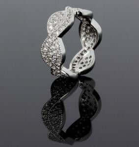 دبله زركون شكل متعرج خواتم متوفر 2 لون