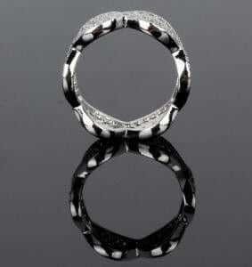 دبله زركون شكل متعرج خواتم متوفر 2 لون