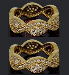 دبله زركون شكل متعرج خواتم متوفر 2 لون