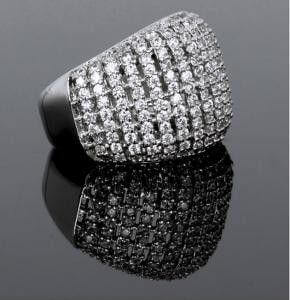 خاتم كيرف مرصع بالزركون خواتم متوفر 1 لون فضي 7