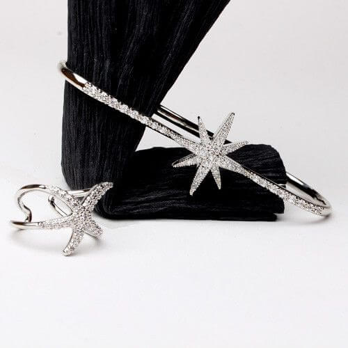 خاتم واسوارة نص الكف زركون خواتم متوفر 2 لون