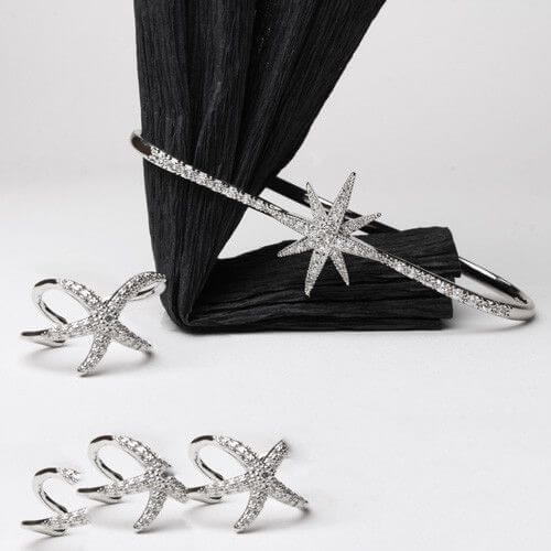 خاتم واسوارة نص الكف زركون خواتم متوفر 2 لون