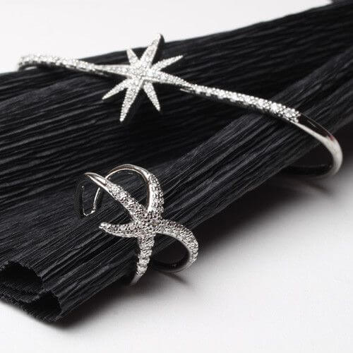 خاتم واسوارة نص الكف زركون خواتم متوفر 2 لون