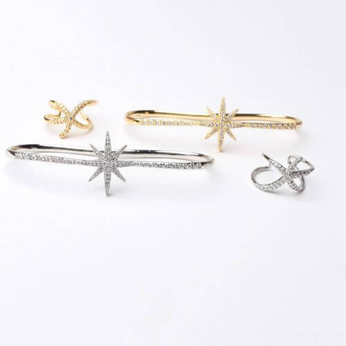 خاتم واسوارة نص الكف زركون خواتم متوفر 2 لون