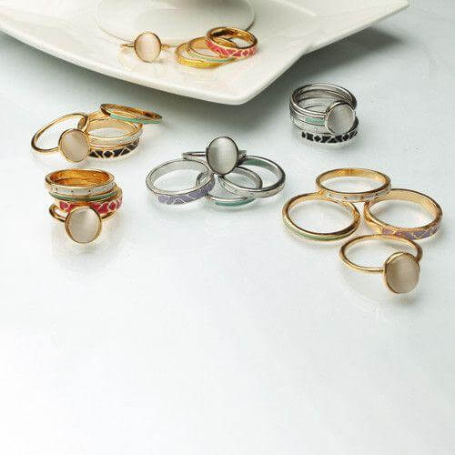 خواتم توينز4 قطع ملونه خواتم متوفر 2 لون