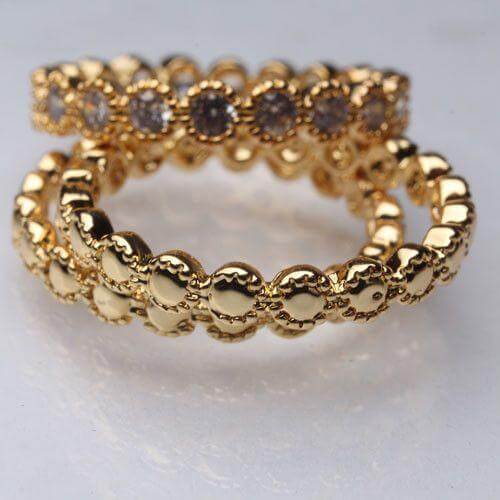 خاتم توينز زركون من 3 قطع خواتم متوفر 2 لون