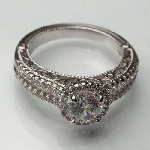 خاتم زركون فص سوليتير خواتم متوفر 2 لون فضي 6