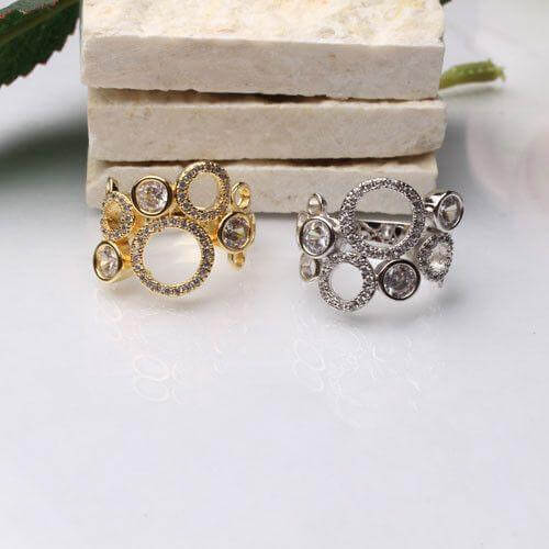 خاتم زركون بشكل دوائر خواتم متوفر 2 لون