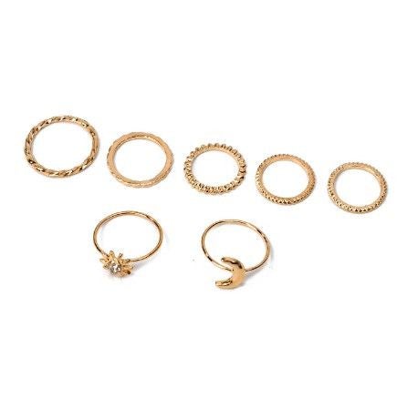 مجموعه خواتم ناعمه 7 قطع خواتم متوفر 2 لون