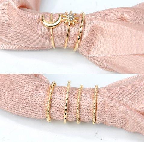 مجموعه خواتم ناعمه 7 قطع خواتم متوفر 2 لون