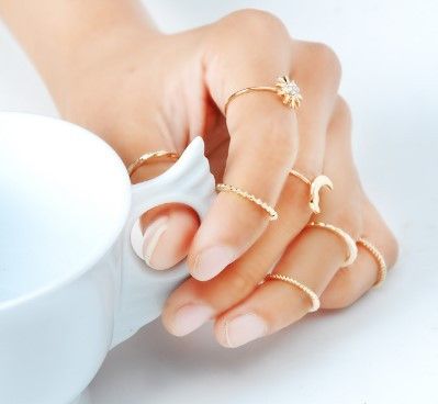 مجموعه خواتم ناعمه 7 قطع خواتم متوفر 2 لون