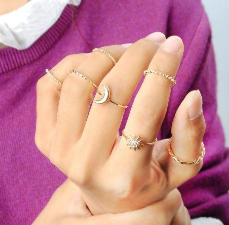 مجموعه خواتم ناعمه 7 قطع خواتم متوفر 2 لون