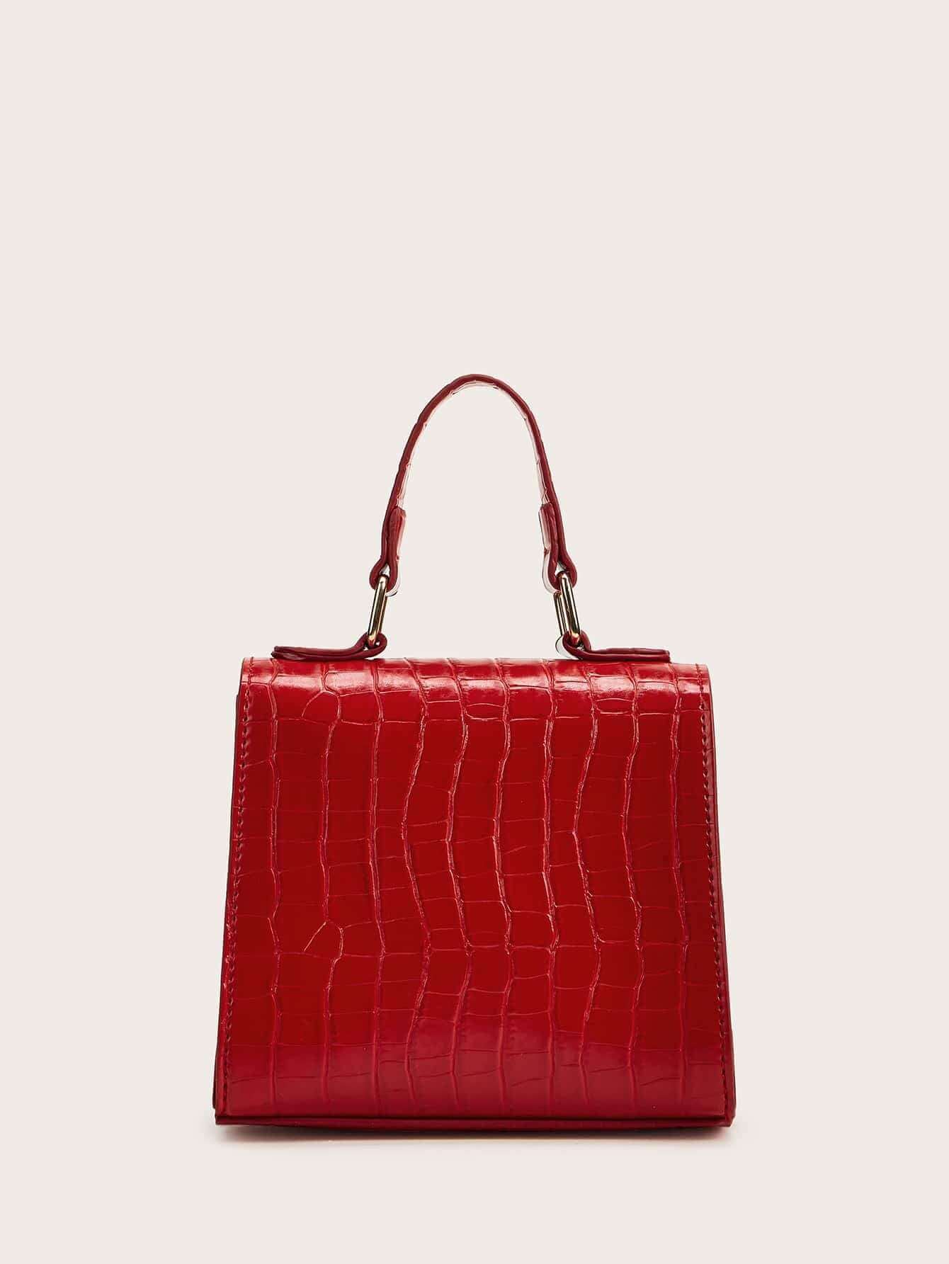 حقيبة كتف بنقشة جلد تمساح شنط وحقائب شنط