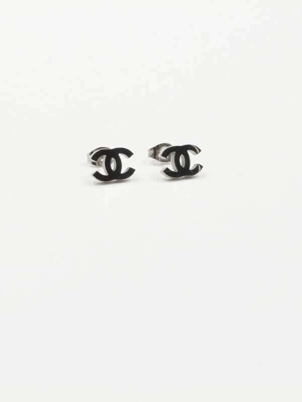 حلق شانيل ميتال صغير حلق chanel