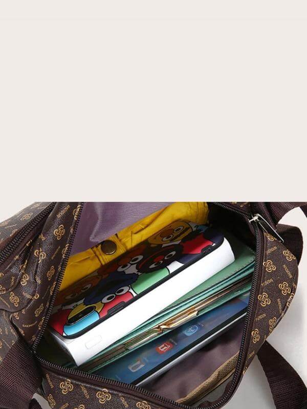 حقيبة جانبية بسحاب بني شنط وحقائب شنط