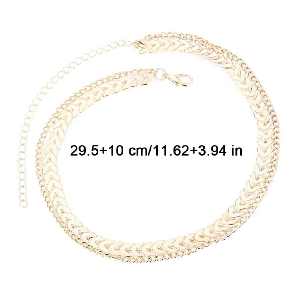 سلسال روماني طبقتين ذهبي سلسال متوفر 1 لون