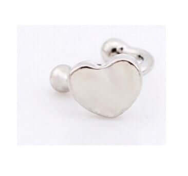 حلق فرده واحده صغير حلق متوفر 9 موديل قلب فضي